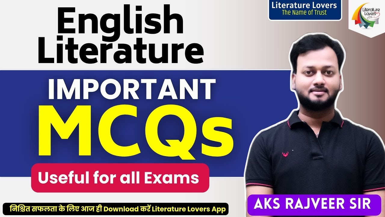 English Literature Important MCQs || Literature Lovers || AKS Rajveer Sir