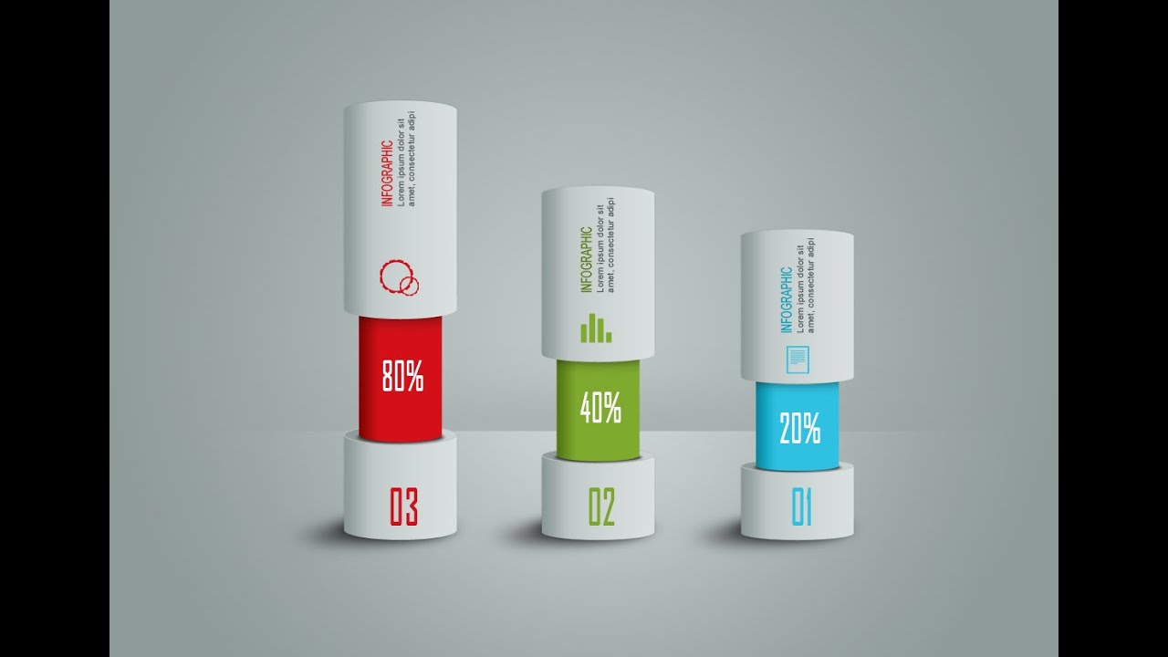 Photoshop Tutorial - Graphic Design Infographic Cylinder