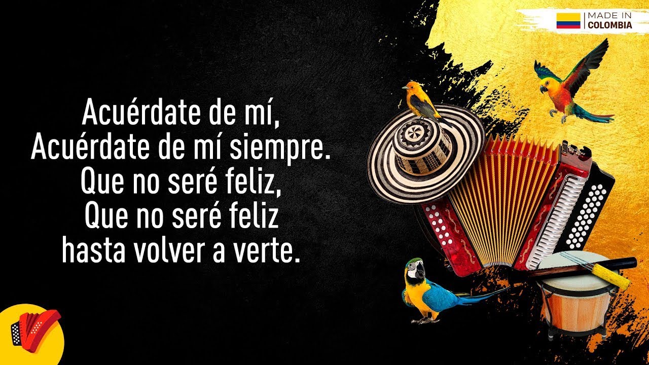 Acuérdate De Mí, Binomio De Oro De América, Video Letra - Sentir Vallenato