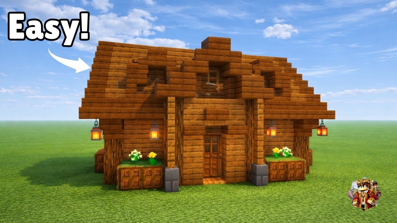 Minecraft: How to Build a Oak Wooden House Tutorial [Easy Build 🏠]