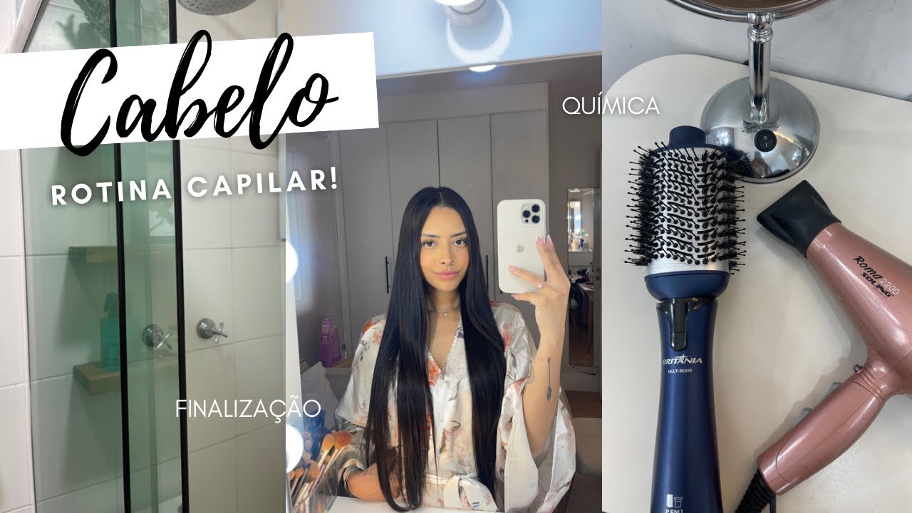 ROTINA DO MEU CABELO COM QUÍMICA, PRODUTOS E ESCOVA SECADORA!