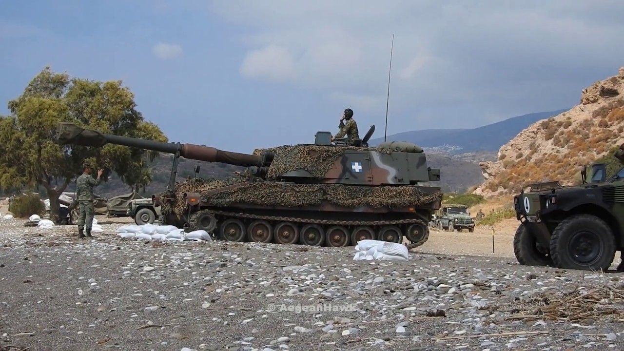 Hellenic Army Artillery M109A3GA2 maneuvering.