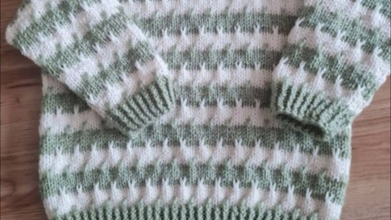 Two-colour knitting pattern for sweater/double colour sweater design 