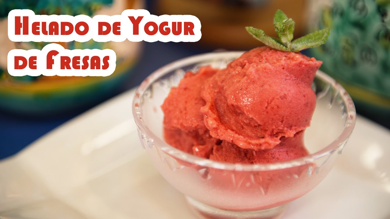 Helado de Yogur de Fresas Sin Heladora Todo Natural