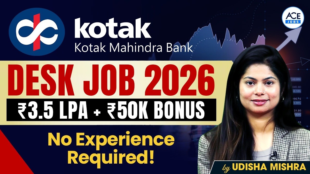 Kotak Mahindra Bank Recruitment 2026 | Assured Job Program for Any Graduate | Udisha Ma'am