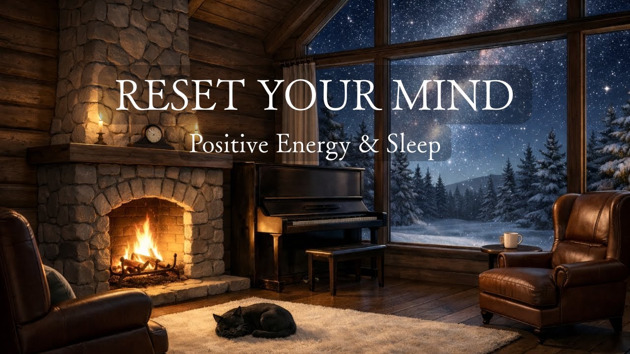 Magical Winter Piano - Music to Reset Your Mind & Boost Positive Energy | Cozy Fireplace