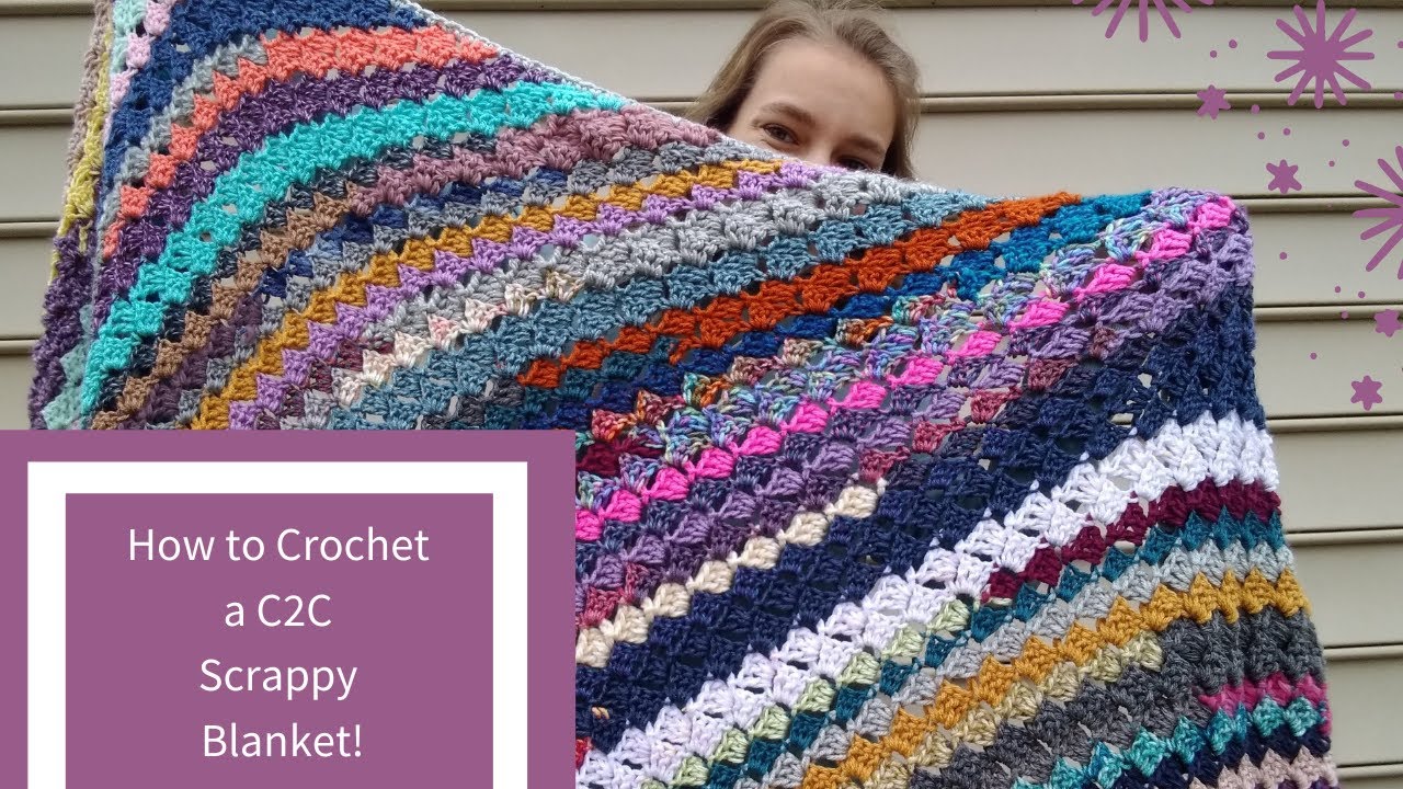 The Graceful Tangle | How to Crochet a C2C Scrappy Blanket!