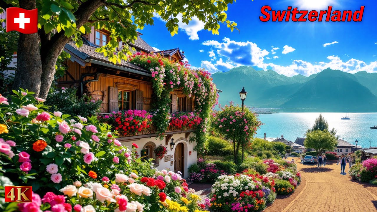 A Picturesque Swiss Village 🇨🇭 Walking Through The LAKESIDE PARADISE (2024 4K)