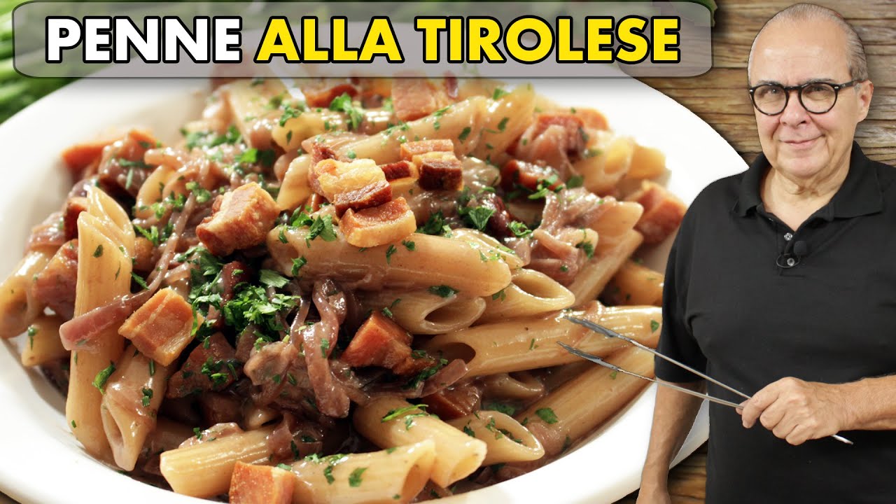 MACARRÃO COM BACON E MOLHO CREMOSO DE CEBOLA CARAMELIZADA - PENNE ALLA TIROLESE - CHEF TAICO