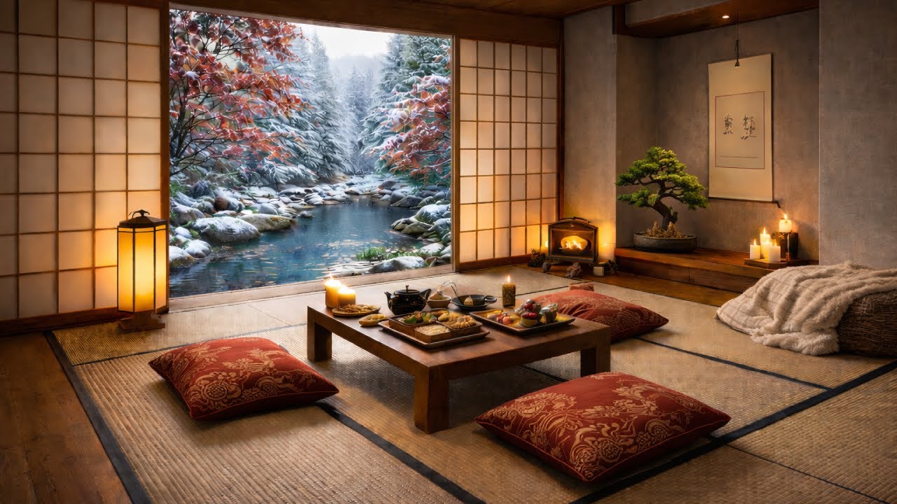 Quiet Japanese Room Ambience 🏮 Relaxing Sounds for Study, Focus & Sleep (4 Hours)