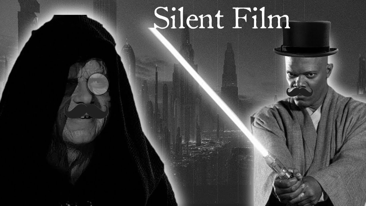 Mace Windu vs Darth Sidious but it's A Silent Film