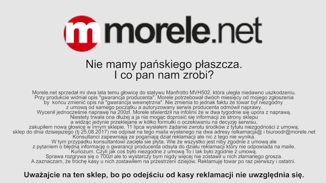 MORELE.NET - OLEWANIE KLIENTA