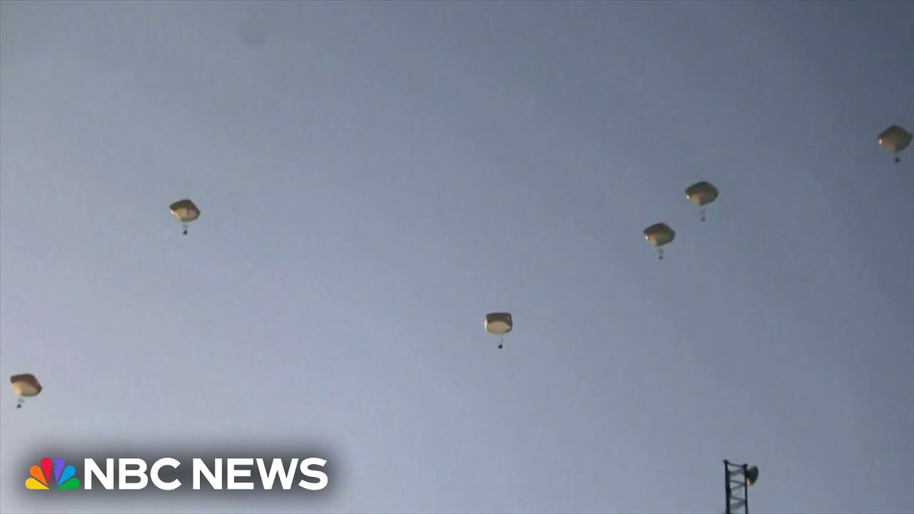 U.S. airdrops pallets of thousands of meals into Gaza