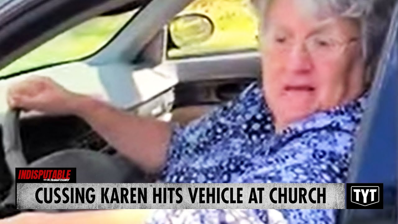 Cussing Karen Hits Vehicle In Church Parking Lot