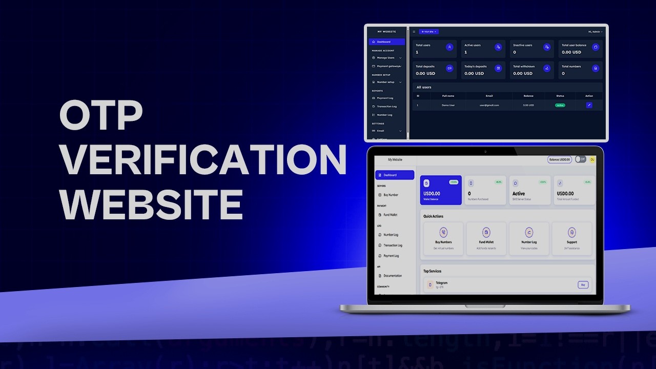 How To Create OTP SMS or Virtual Number Verification Website