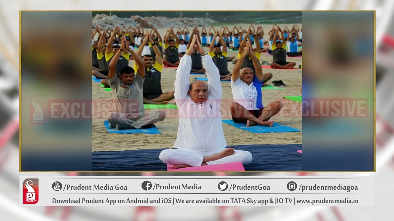 RAJNATH SINGH DOES YOGA AT NAVAL BASE AREA IN KARWAR |Prudent Media Goa