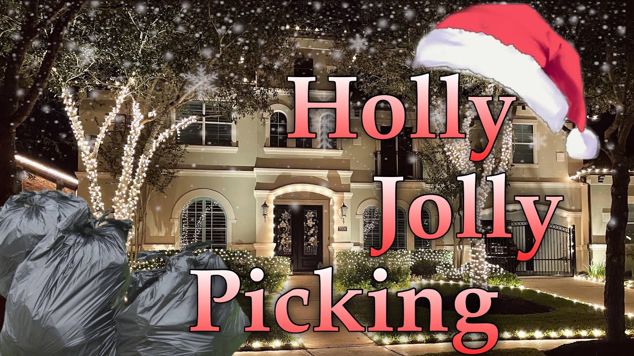 Trash Picking in Rich Neighborhood During Christmas