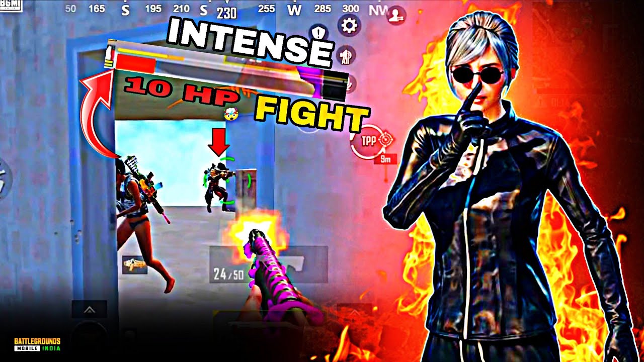 INTENSE FIGHT 🤯 | 10 HP 🥶 in BGMI | PUBG MOBILE | 