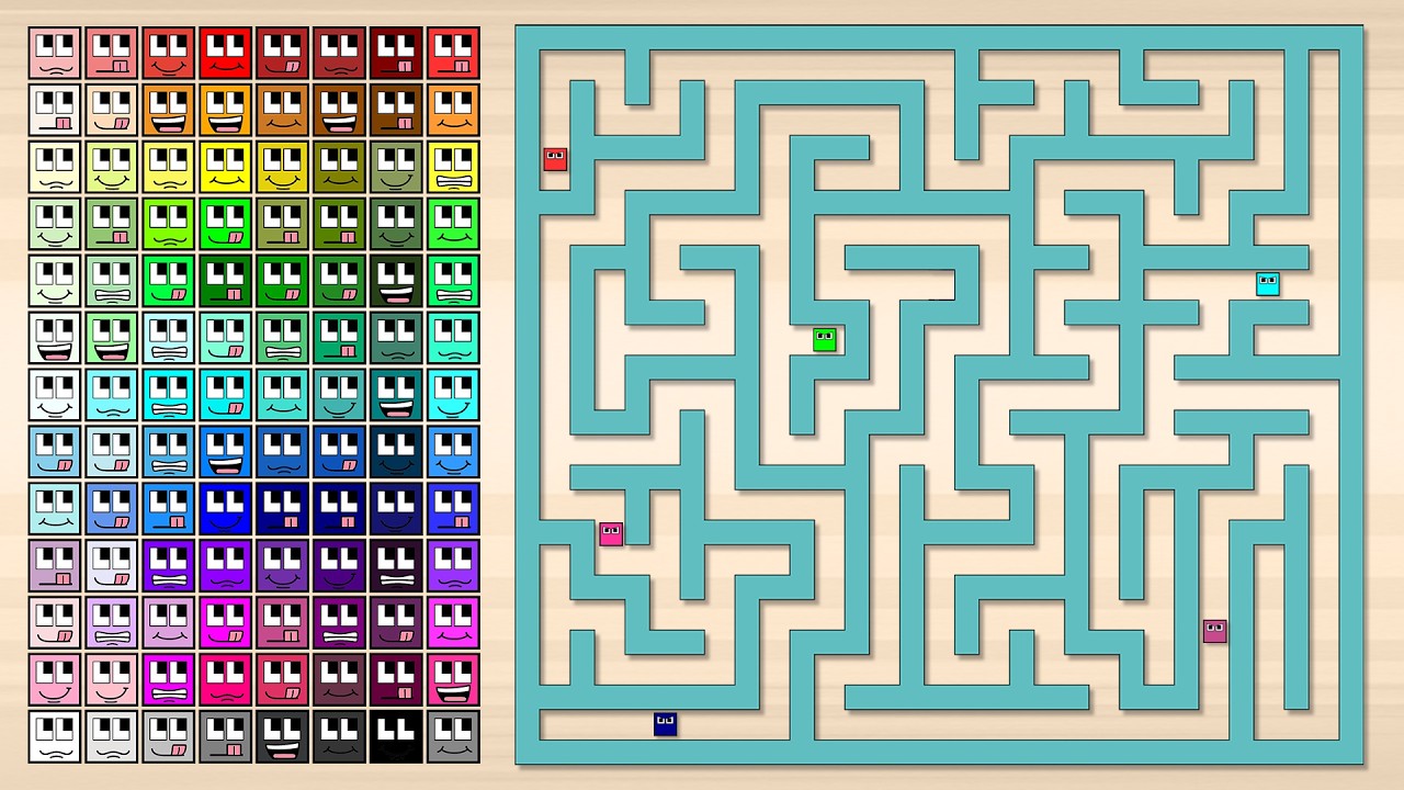 Maze Knife Arena - 100 Square Race in the Labyrinth | Square League