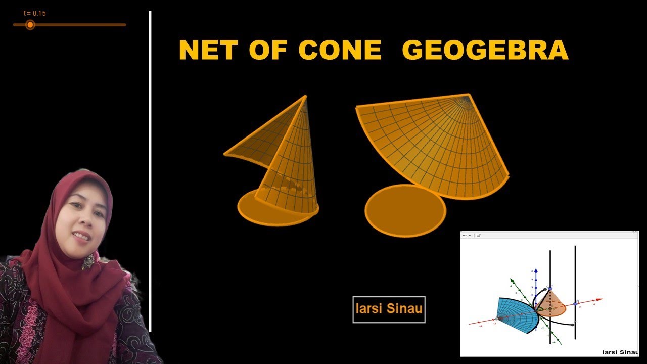 net of cone (jaring jaring kerucut) geogebra