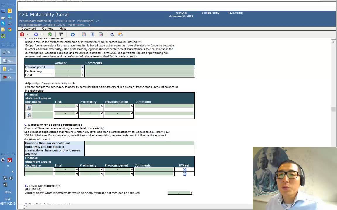 Audit 15.00: Materiality [5 of 10]