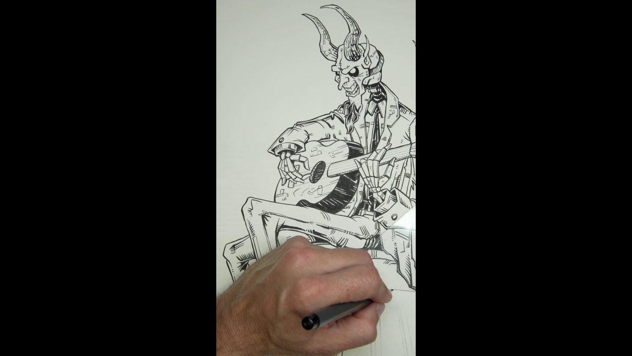 Brush Hour Live-Painting with David Lozeau || Traditional Pen and Ink Part 2
