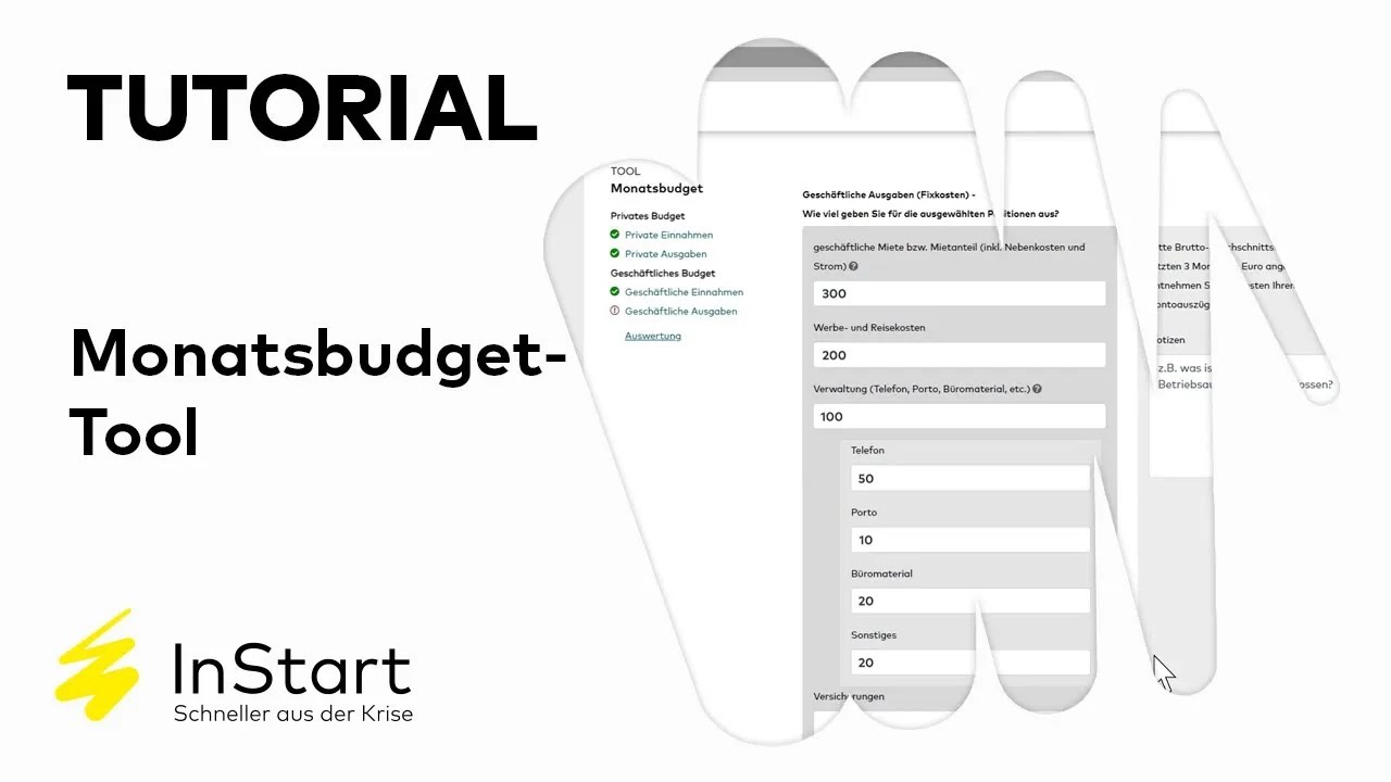 InStart | Wie nutze ich das Monatsbudget-Tool?