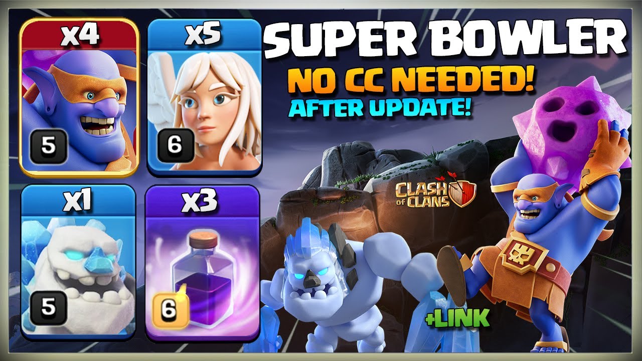 After Update! Th13 Super Bowler Smash Attack | Th13 Super Bowler Attack strategy Clash of Clans coc