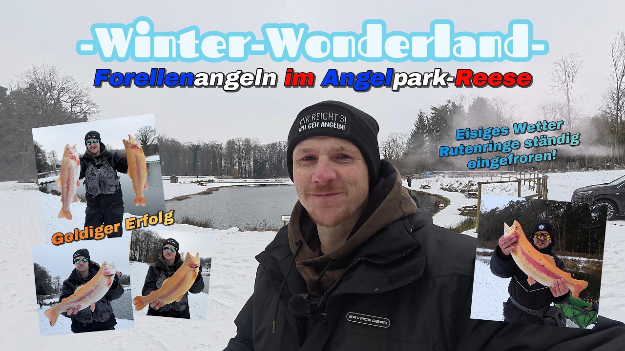 Winter-Wonderland - Forellenangeln im Angelpark Reese #angeln #trout #troutfishing #Forelle