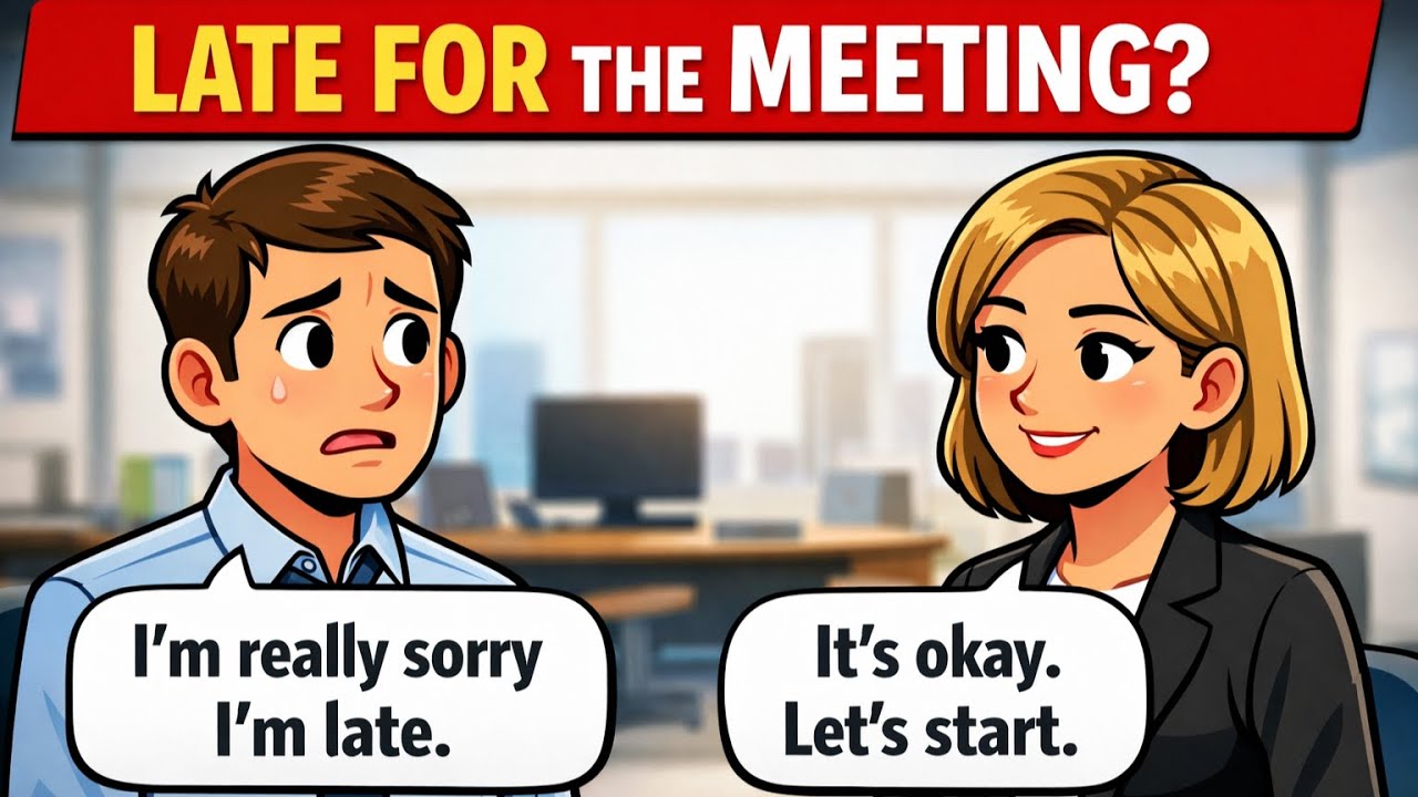 ⏰ Late for Work? Learn How to Apologize in English