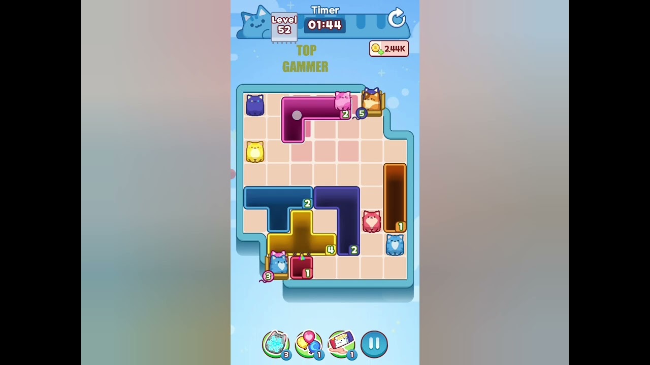 Drop the Cat! level 52 gameplay walkthrough solution