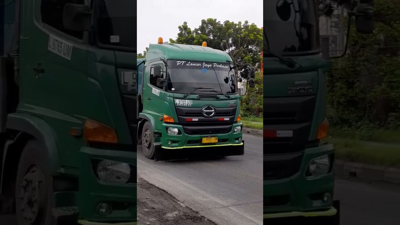 TRUK BESAR PANJANG MUATAN BERAT SEDANG MELINTAS DI JALAN #truck #work #shorts