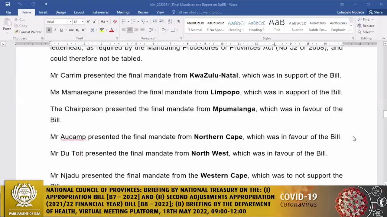 Select Committee on Appropriations, 18th May 2022