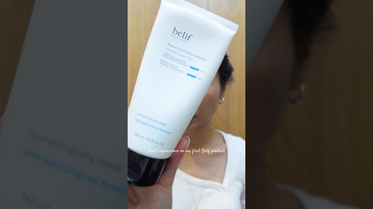 Belif Aqua Bomb Jelly Cleanser, soft foam, fresh finish, hydration in 1 step. 