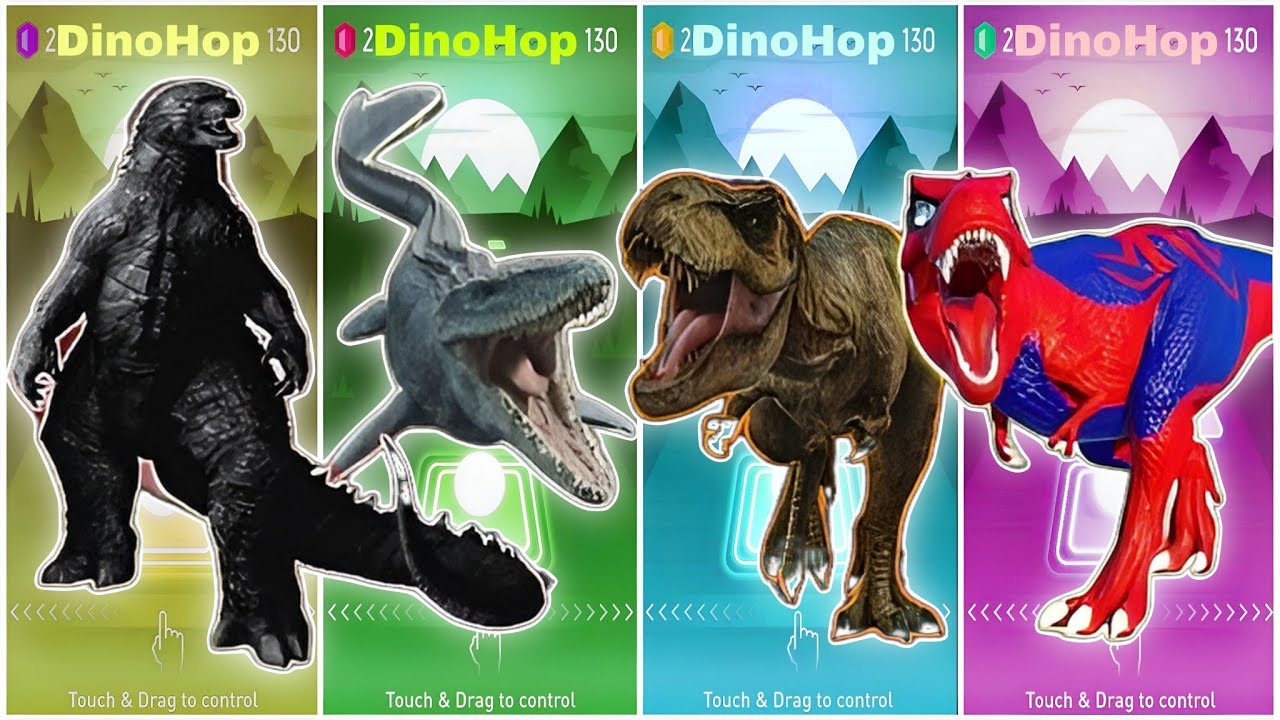 JurassicWorld Godzilla🆚The Mosasaurus 🆚The Tyrannosaurus🆚The Indominus Rex CoffinDance Song Tileshop