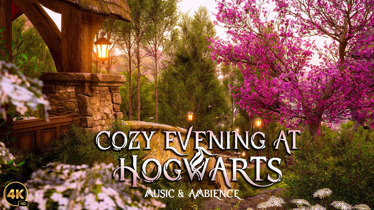 Cozy Evening at Hogwarts 🌿 Warm Spring Ambience & Harry Potter Relaxing Atmosphere