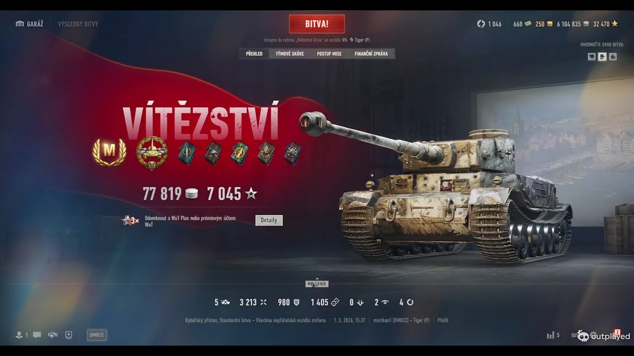 WoT - Tiger P - full cz gameplay (M rating)