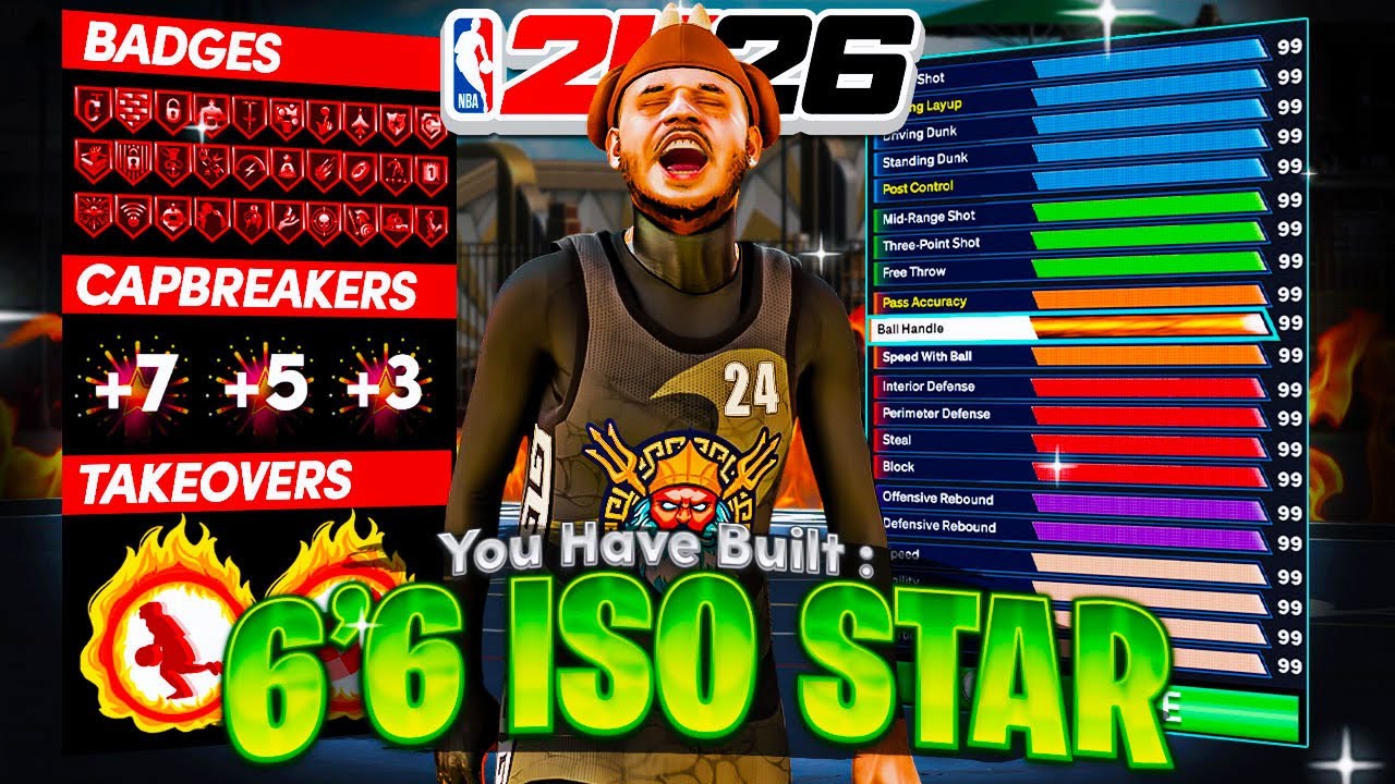 MY 6’6 ISO STAR BUILD is CRACKED! THE BEST POINT GUARD BUILD in NBA 2K26 - best guard build 2k26