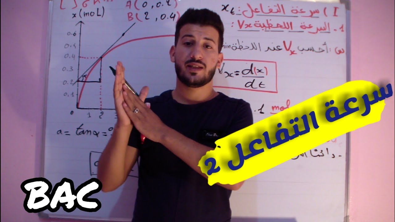 الوحدة (1) التمرين الأول من سلسلة حساب السرعة التفاعل | بكالوريا 2022