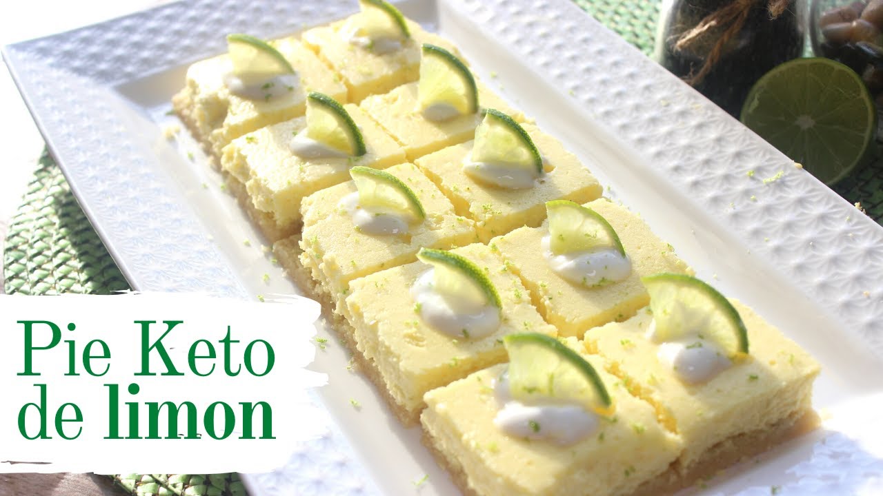 Pie keto de limon muy cremoso en barritas - Low carb, libre de gluten sin azucar