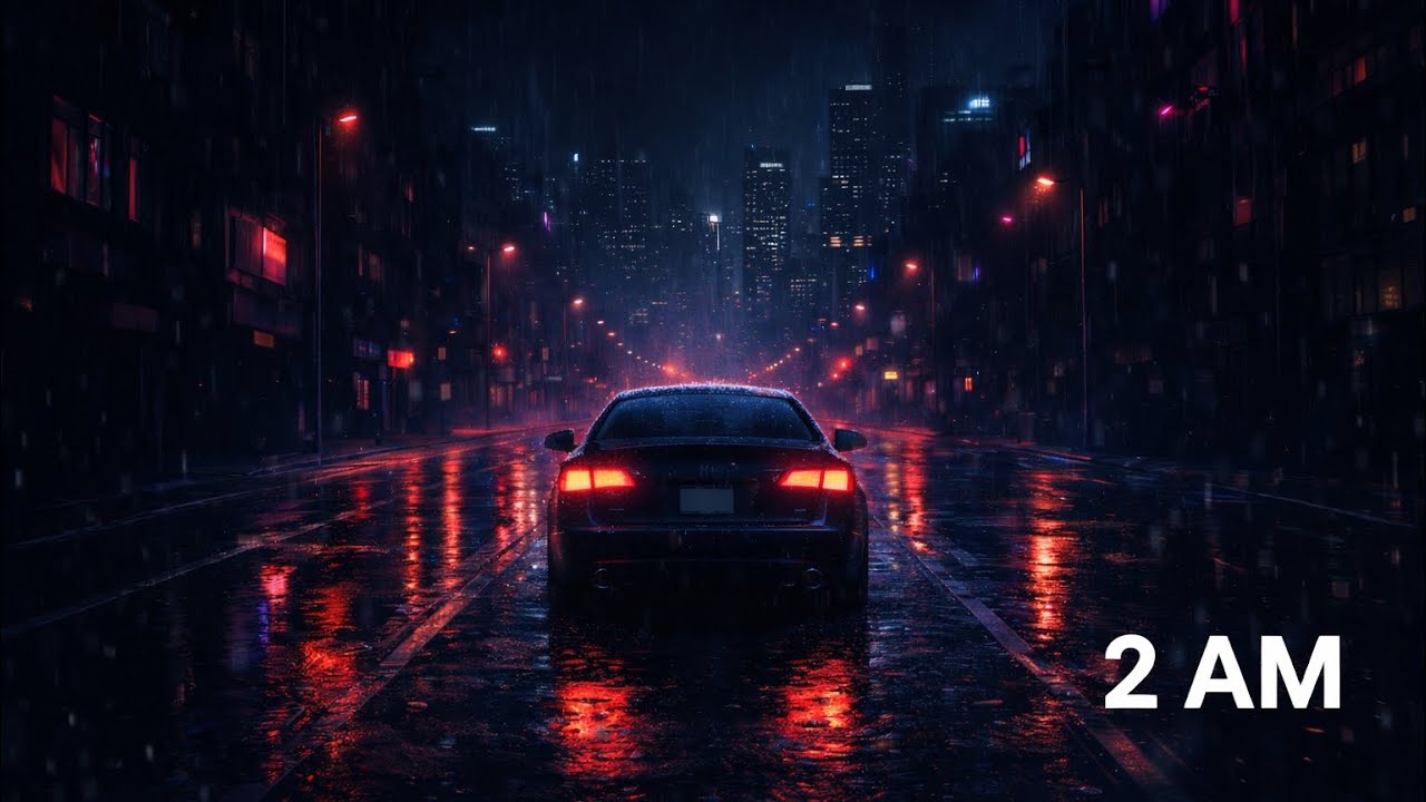 Rainy Night Drive 🌧️ | Dark Lofi Synthwave for Relax, Focus & Overthinking