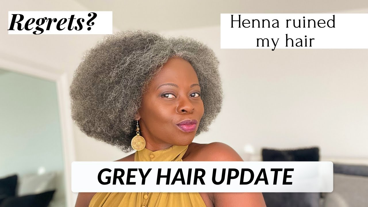 GREY HAIR UPDATE //REGRETS? / Henna ruined my hair/ #greyhair #greyhairtransition #4cnaturalhair