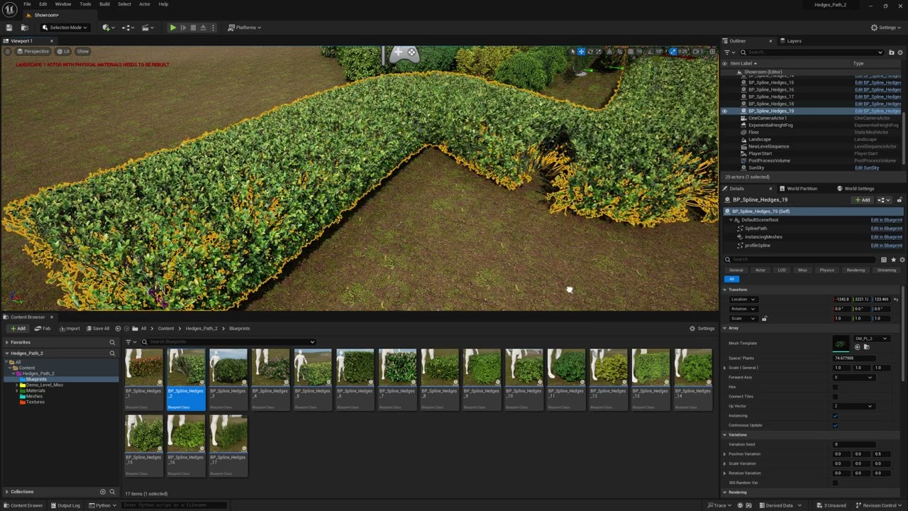 UE5 Hedges Path 2 Assets ( Editor )