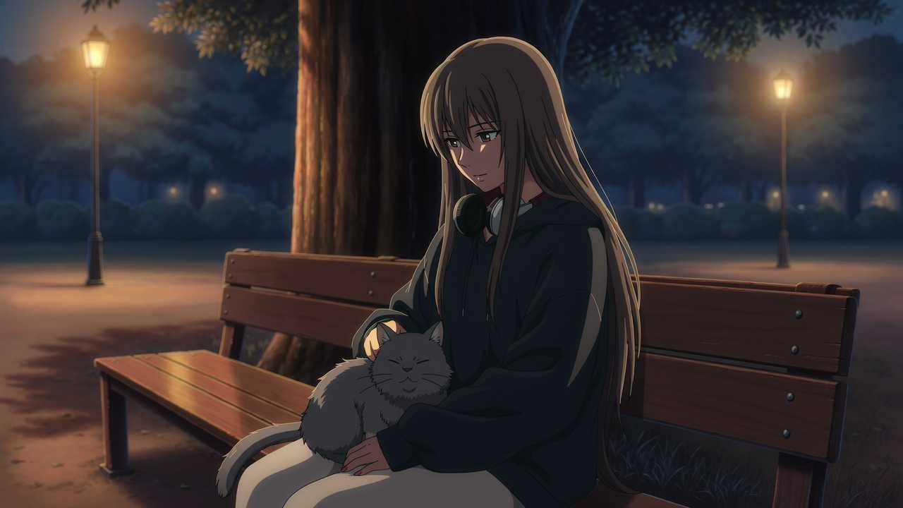 Amoriwings | Lofi Girl Sitting in Park 🌿 Chill Beats
