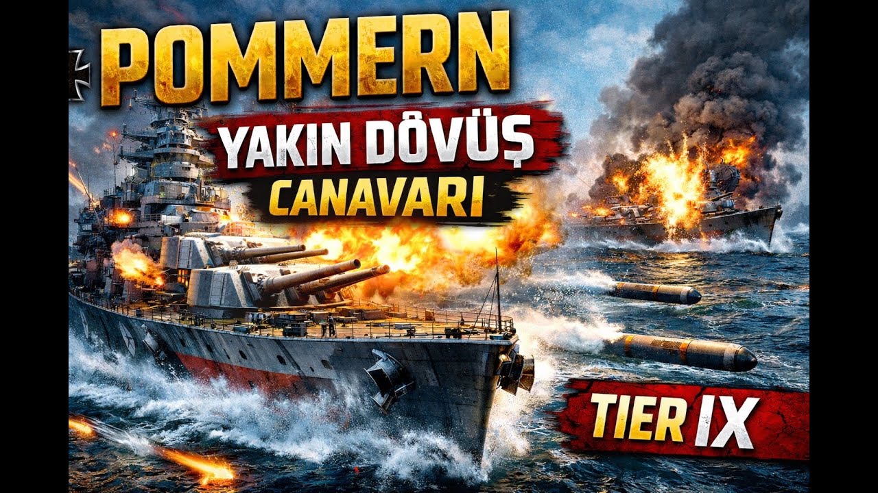 Tier IX Alman Zırhlısı POMMERN ile Yakın Dövüş Şovu | World of Warships
