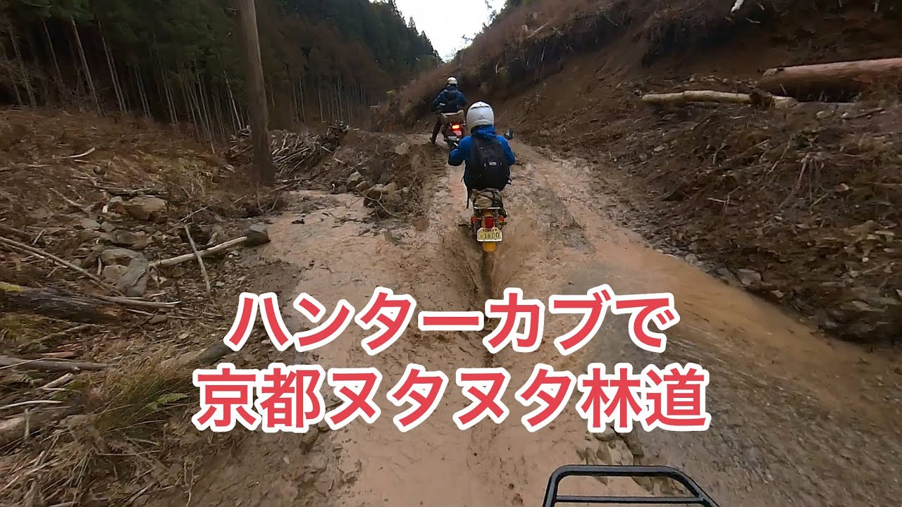 京都ヌタヌタ林道　ハンターカブ ct125