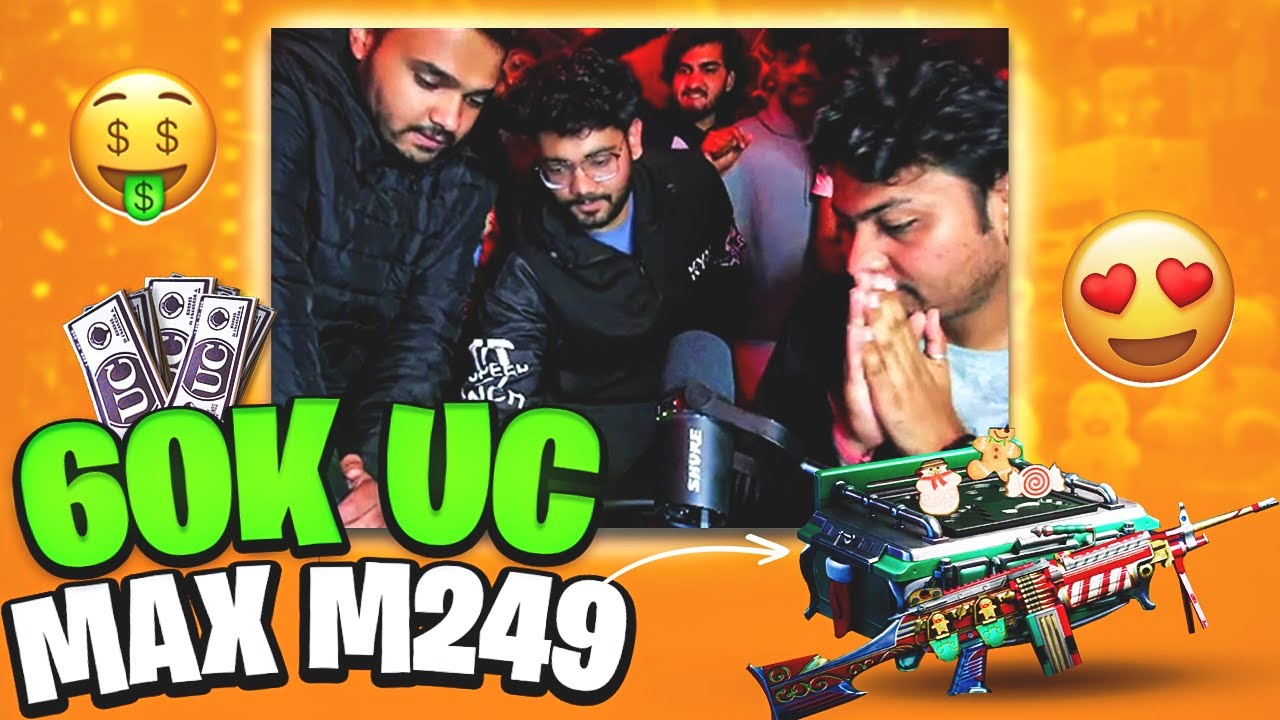 60,000 UC MAX M249 SKIN ft. WHOLE HYDRA CLAN! 😍😱 - BEST CRATE OPENING EVER IN BGMI!