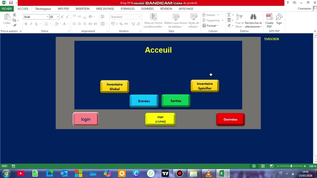 Progiciel de gestion de stock excel avec calcul de CUMP