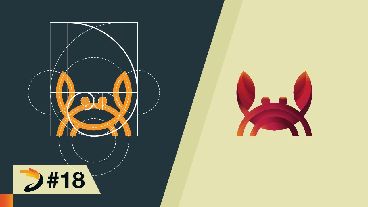 How to create crab logo using grid of golden ratio | Adobe Illustrator