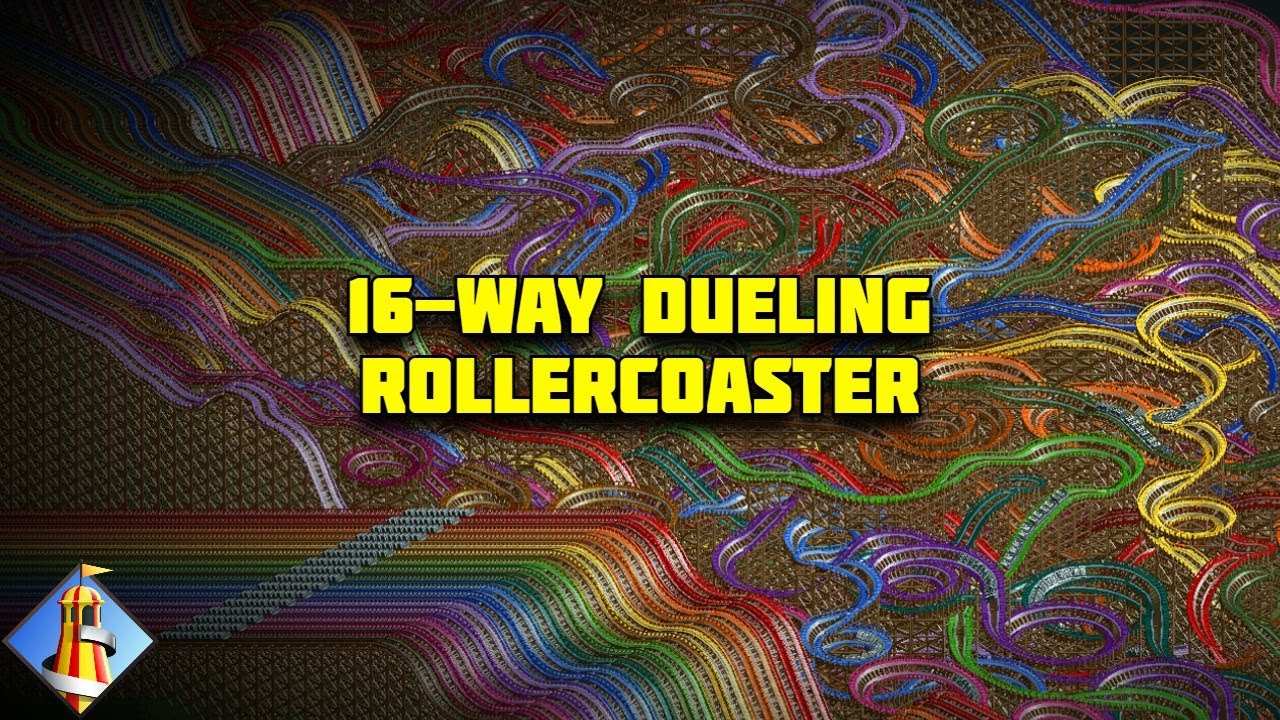 I Built a Massive 16-Way Dueling Coaster in RollerCoaster Tycoon 2